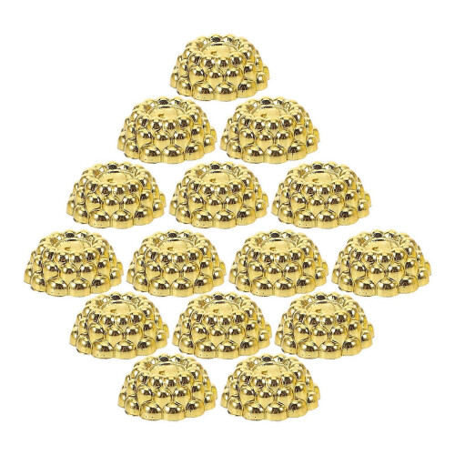 100 tapas de plástico para adornos navideños redondos dorados 2