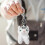 White Plush Tiger Keychain for Hanging Keys Cute Bag Charm 4