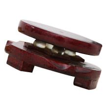 Socle de rangement rotatif en bois marron foncé pour la maison
