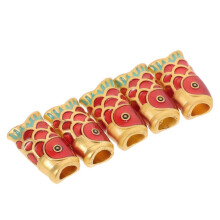 Perles Ă gros trou, lot de 5 breloques en forme de poisson pour bracelets et bijoux, Ă assortir Ă vos tenues.
