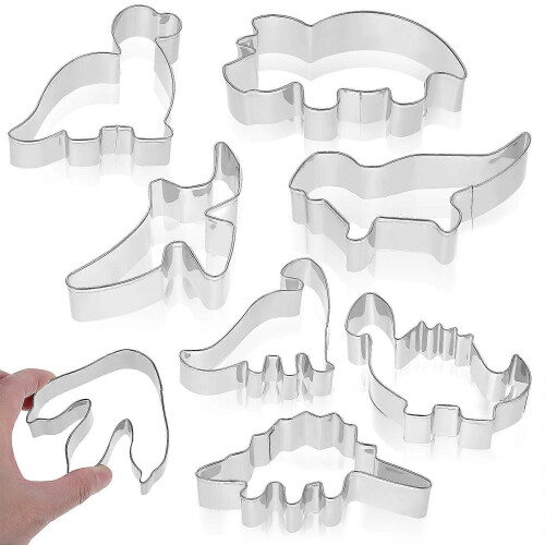 Dinosaurier-Ausstechformen aus Edelstahl, 8-teilig 2