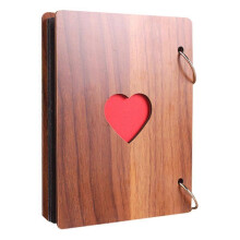 Heart Scrapbook Album Wooden Photo Album for Use in Assorted Color