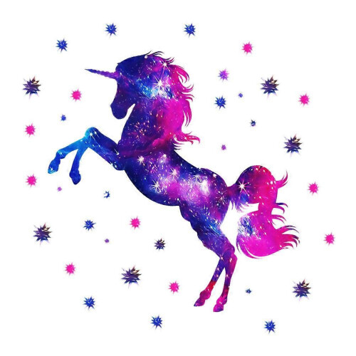 Eco Friendly Wall Sticker Decor Colorful Unicorn Design for Bedroom Use 1