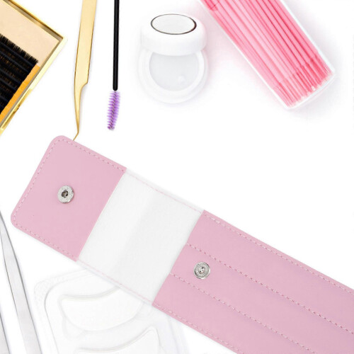 Pochette de rangement rose en PU pour pinces à épiler (4 pièces) 1