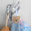 Stainless steel wall-mounted clothes rack with 3 folding arms,z 4