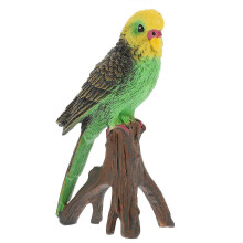 Artificial Parrot Figurine Green ABS for Kids Lifelike Bird Model Standing Statue