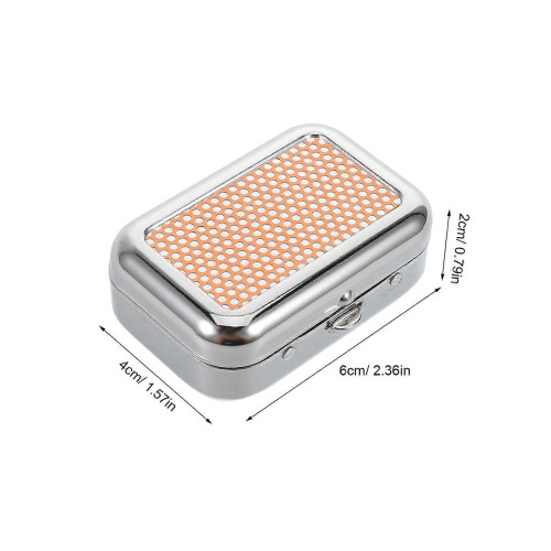 Orange Portable Ashtray with Windproof Lid Metal Rectangular Box for Home 1