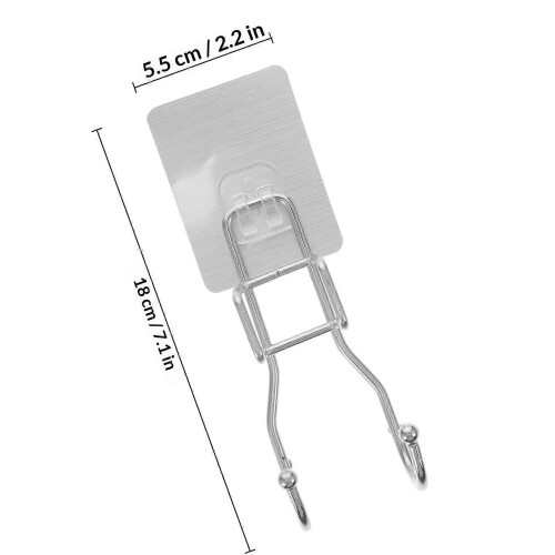 Punch-Free Silver Clothes Hooks Wall Mount Hanging Hooks 6Pcs Set 1