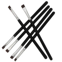 Pinceaux Ă sourcils, pinceaux de maquillage pour les yeux, lot de 6, outils pour eyeliner, manche en bois noir
