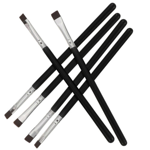 Eyebrow Brush Makeup Brushes for Eye Makeup 6Pcs Eyeliner Tools Black Wood Handle