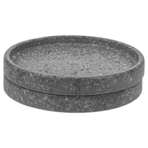 Flowerpot Tray Ceramic Base Tray for Storage 2Pcs Grey Material 1