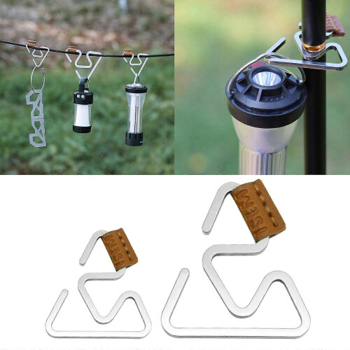 Tactic Rope Stainless Steel Camp Hangs Buckle Camp Light Hooks Light Pole Hook Tent Lamp Hooks Small 1