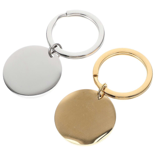 DIY Blank Keychain Stainless Steel for DIY 2Pcs Portable Key Ring Accessory 2