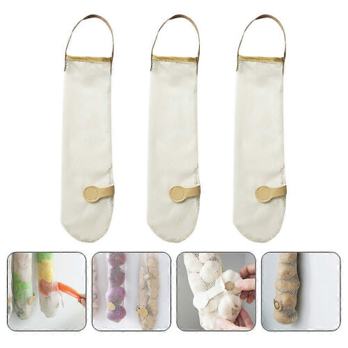 Fruit Storage Bag Hanging Mesh Bag for Storage Use 3Pcs Reusable Pouch 1