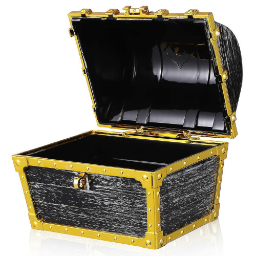 Plastic Pirate Treasure Chest Decorative Box with Lock for Storage 1
