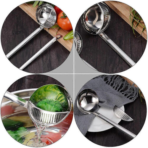 Stainless Steel Oil Filter Spoon for Kitchen Use 1Pcs with Long Handle 2