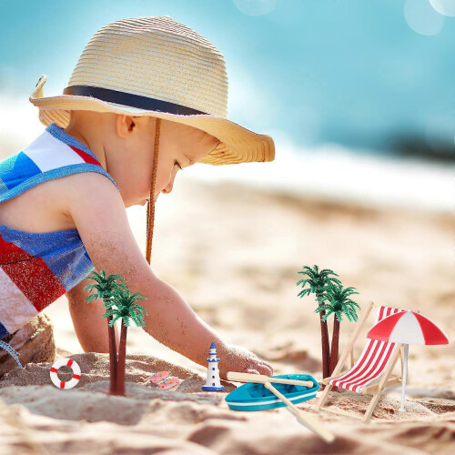 Micro Beach Scene Accessories Mini House Micro Landscape Props 1Set 2