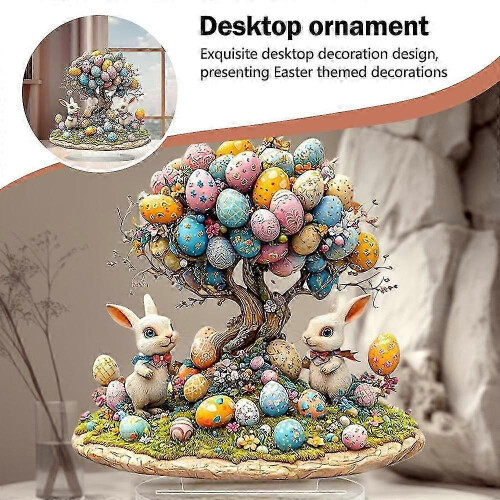 Easter Series Acrylic Desktop Ornaments Egg Bunny Easter Desk Spring Figure Easter Stand Indoor 1