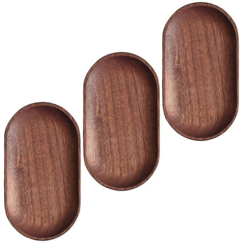 Oval Serving Tray Rustic Serving Platter For Storing Snacks And Display Dessert 3Pcs 1
