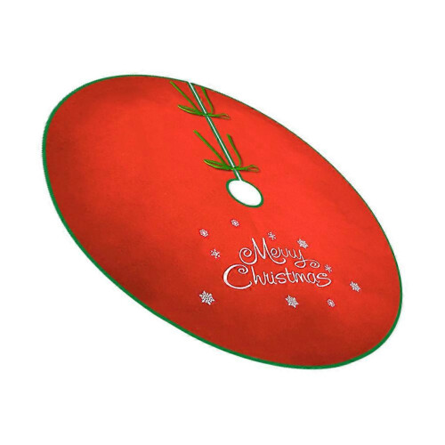 Christmas Tree Skirt Red Floor Mat for 2Pcs Christmas Tree Decoration 1