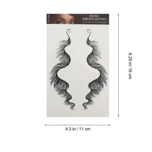 Black Tattoo Stickers Hair Edges for Decor 5 Sheets 1