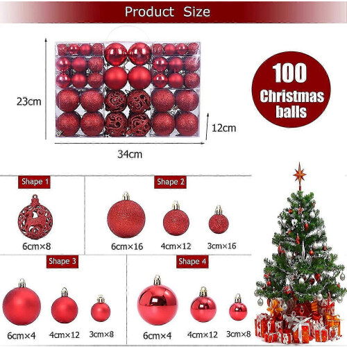 Christmas tree ornaments 100pcs ball decorations set 1