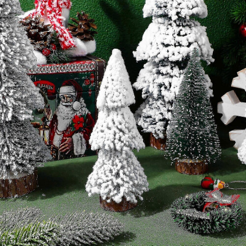 Holiday Decor Miniature Christmas Trees Tabletop Christmas Tree for Decor 4Pcs 1
