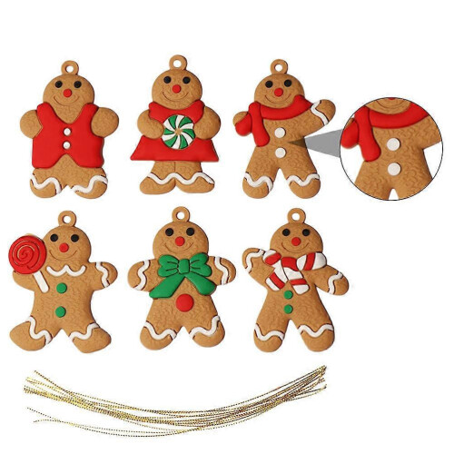 Gingerbread Christmas Pendant for Hanging 12Pcs Plastic Tree Decoration 2