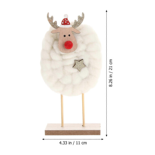 Sheep Tabletop Decorations Cloth Sheep Ornaments for 2Pcs Christmas Display 1