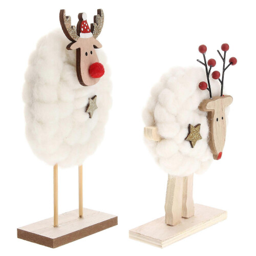 Sheep Tabletop Decorations Cloth Sheep Ornaments for 2Pcs Christmas Display 2