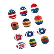 Colorful Crochet Toddler Toss Game Toy Assorted Color Knitted Footbag Toy Kids Adults Multicolor