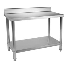 Table de travail inox avec dosseret 150 x 60 cm capacité de 159 kg 14_0003701