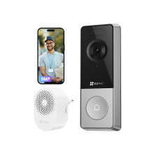 EZVIZ 3K 5MP Battery Video Doorbell Wireless with Chime, 2.4Ghz WIFI 6, CP8