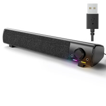 HPYLIF·H Computer Speakers, PC Gaming Speakers for Desktop, Laptop, USB Powered 3.5mm AUX PC Sound Bar with Headphones & Microphone Link, Superb