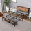 Double Bed Frame with Wooden Storage Shelf Headboard,No Box Spring Needed 5