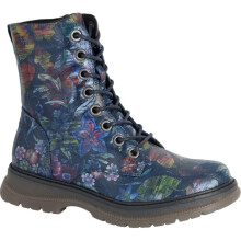 (8 UK, Navy Blue Floral/Multi) Cipriata Womens Annetta 8 Eye Lace Boots