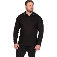 (4XL, Black) D555 Mens Tyler Big & Tall Long Sleeve Polo Shirt