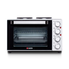 Haden 25L Mini Oven with Grill & Double Hot Plates – Versatile Table top Oven and Hob for Baking, Roasting, Boiling – Adjustable Temperature