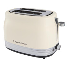 Russell Hobbs Toaster 2 Slice, Hanley Retro Cream, 6 Browning Levels, Wide Slots, Stylish Matte finish With Chrome Accents, Removable Crumb Tray for