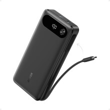 Anker Power Bank, 20,000mAh Travel Essential, Built-in USB-C Cable
