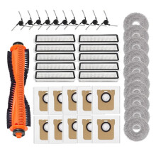 For Robot Vacuum 5 Pro OV21CN Replacement HEPA Filter Mop Cloths Dust Bag Roller Brush Side Brush Parts, 41PCS