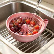 Ceramic Berry Bowl Colander with Drainage Fruit Washer Spinner 360 Degree Rotating for Home Kitchen Cleaning C