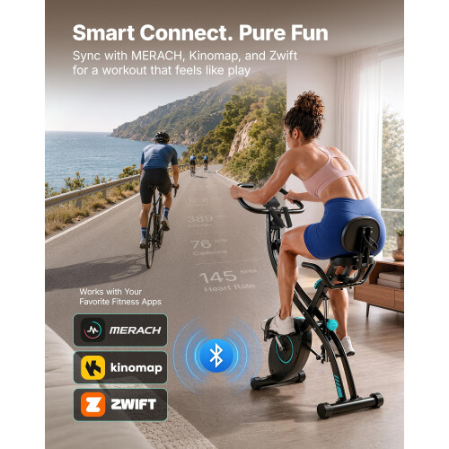 MERACH Foldable Exercise Bike - Exclusive APP for Customizable Plans 1