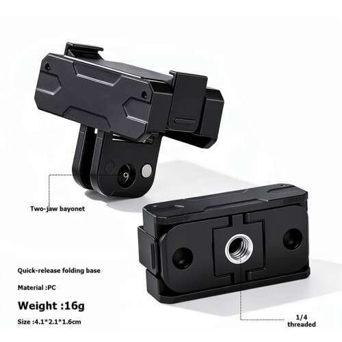 For  Action 6 Foldable Quick-Release 1/4 Two Claw Mount Adapter Magnetic Release Adapter Base 2