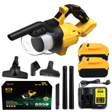 Kabelloser Handstaubsauger für Industrie und Haushalt, 100 AW Saugkraft, kompatibel mit DeWalt 20V Akku, mit 2 Akkus