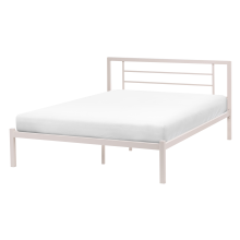Bed Metal CUSSET 140 x 200 cm (EU Double) Light Beige