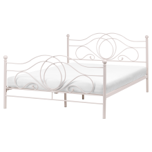 Bed Metal LYRA 160 x 200 cm (EU King Size) Light Beige
