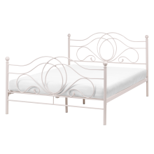 Bed Metal LYRA 140 x 200 cm (EU Double) Light Beige