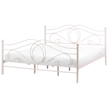 Bed Metal LYRA 180 x 200 cm (EU Super King) Light Beige