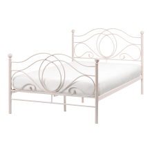 Bed Metal LYRA 120 x 200 cm (EU Small Double) Light Beige
